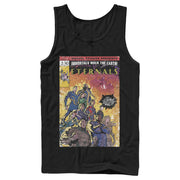 Men's Marvel Eternals Retro Group Comic Book Cover  Adult Tank Top