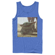 Men's Star Wars: The Mandalorian The Child Square Frame  Adult Tank Top