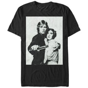 Men's Star Wars Luke and Leia Grayscale  Adult T-Shirt