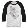 Men's Nintendo Schematic Retro NES Controller  Adult Baseball Tee