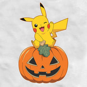 Men's Pokemon Halloween Jack-O'-Lantern Pikachu  Adult Baseball Tee