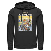 Men's Nintendo Mario Kart Retro Chrome Logo Group Shot  Adult Pull Over Hoodie