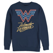 Men's Wonder Woman 1984 Neon Logo Glow  Adult Sweatshirt