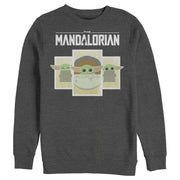 Men's Star Wars: The Mandalorian The Child Cartoon Cards  Adult Sweatshirt