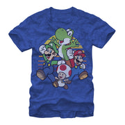 Men's Nintendo Mario Group Jump  Adult T-Shirt