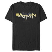 Men's Batman Logo Messy Text  Adult T-Shirt