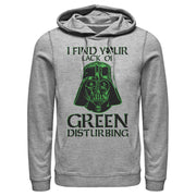 Men's Star Wars St. Patrick's Day Darth Vader I Find your Lack of Green Disturbing  Adult Pull Over Hoodie