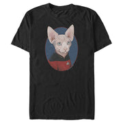 Men's Star Trek: The Next Generation Captain Jean Luc Picard Cat  Adult T-Shirt