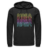 Men's NASA Neon Rainbow Repeat Text Logo  Adult Pull Over Hoodie