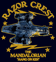 Men's Star Wars: The Mandalorian Razor Crest Hang On Kid  Adult T-Shirt