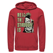 Men's Star Wars Yoda Real the Struggle Is  Adult Pull Over Hoodie