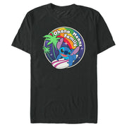 Men's Lilo & Stitch Ohana Means Family Rainbow Surfer Stitch  Adult T-Shirt