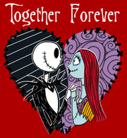 Men's The Nightmare Before Christmas Jack and Sally Together Forever  Adult T-Shirt