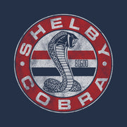 Men's Shelby Cobra Distressed Striped Logo  Adult T-Shirt