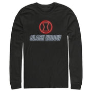 Men's Marvel Black Widow Neon Hourglass  Adult Long Sleeve Shirt