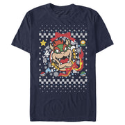 Men's Nintendo Christmas Bowser Wreath  Adult T-Shirt