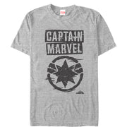 Men's Marvel Captain Marvel Grayscale Star Symbol  Adult T-Shirt