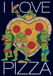 Men's Teenage Mutant Ninja Turtles I Love Pizza Heart  Adult Pull Over Hoodie