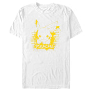 Men's Pokemon Pikachu Mural  Adult T-Shirt