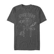 Men's Star Trek USS Enterprise Line Art  Adult T-Shirt