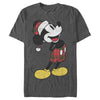 Men's Mickey & Friends Christmas Plaid Distressed Portrait  Adult T-Shirt