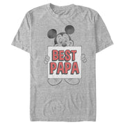 Men's Mickey & Friends Father's Day Best Papa Sign  Adult T-Shirt