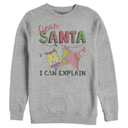 Men's SpongeBob SquarePants Christmas Santa Can Explain  Adult Sweatshirt