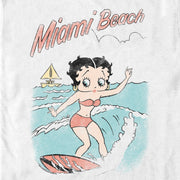 Men's Betty Boop Miami Beach Distressed  Adult T-Shirt