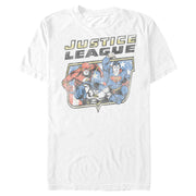 Men's Justice League Classic American Hero Collage  Adult T-Shirt