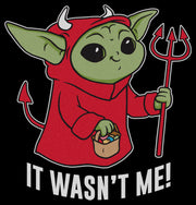 Men's Star Wars: The Mandalorian Halloween Grogu Devil Costume It Wasn't Me  Adult T-Shirt