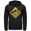 Men's Jurassic Park Dinosaur Crossing Sign  Adult Pull Over Hoodie