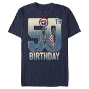 Men's Marvel Captain America 50th Birthday  Adult T-Shirt