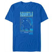 Men's Pokemon Squirtle Retro Grid  Adult T-Shirt