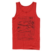 Men's Jurassic World: Fallen Kingdom T. Rex Schematics  Adult Tank Top