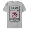 Men's Onward Do Not Feed Unicorn Warning  Adult T-Shirt