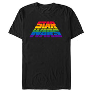 Men's Star Wars Pride Stripe Perspective Rainbow Logo  Adult T-Shirt