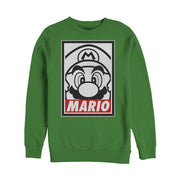 Men's Nintendo Mario Close Up  Adult Sweatshirt