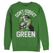 Men's Marvel St. Patrick's Day Hulk Wears Green  Adult Sweatshirt