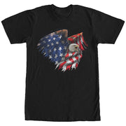 Men's Lost Gods Bald Eagle American Flag  Adult T-Shirt