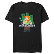 Men's Minecraft Alex and Creepers  Adult T-Shirt