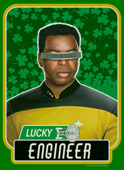 Men's Star Trek: The Next Generation St. Patrick's Day Lucky Engineer La Forge  Adult T-Shirt