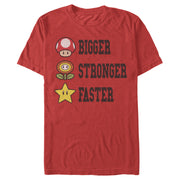 Men's Nintendo Mario Bigger Stronger Faster  Adult T-Shirt