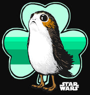 Men's Star Wars St. Patrick's Day Porg and a Shamrock  Adult Long Sleeve Shirt