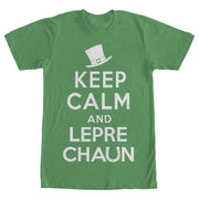 Men's Lost Gods St. Patrick's Day Keep Calm and Leprechaun  Adult T-Shirt