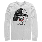 Men's Cruella Look Fabulous Drawing  Adult Long Sleeve Shirt