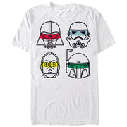 Men's Star Wars Character Lines  Adult T-Shirt