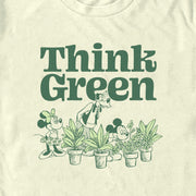 Men's Mickey & Friends Green Think Plant Lovers  Adult T-Shirt