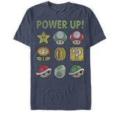 Men's Nintendo Super Mario Power Up Bingo  Adult T-Shirt