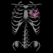 Men's Lost Gods Halloween Skeleton Rib Cage Heart  Adult T-Shirt