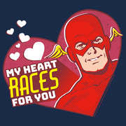 Men's The Flash Valentine's Day My Heart Races for You  Adult T-Shirt